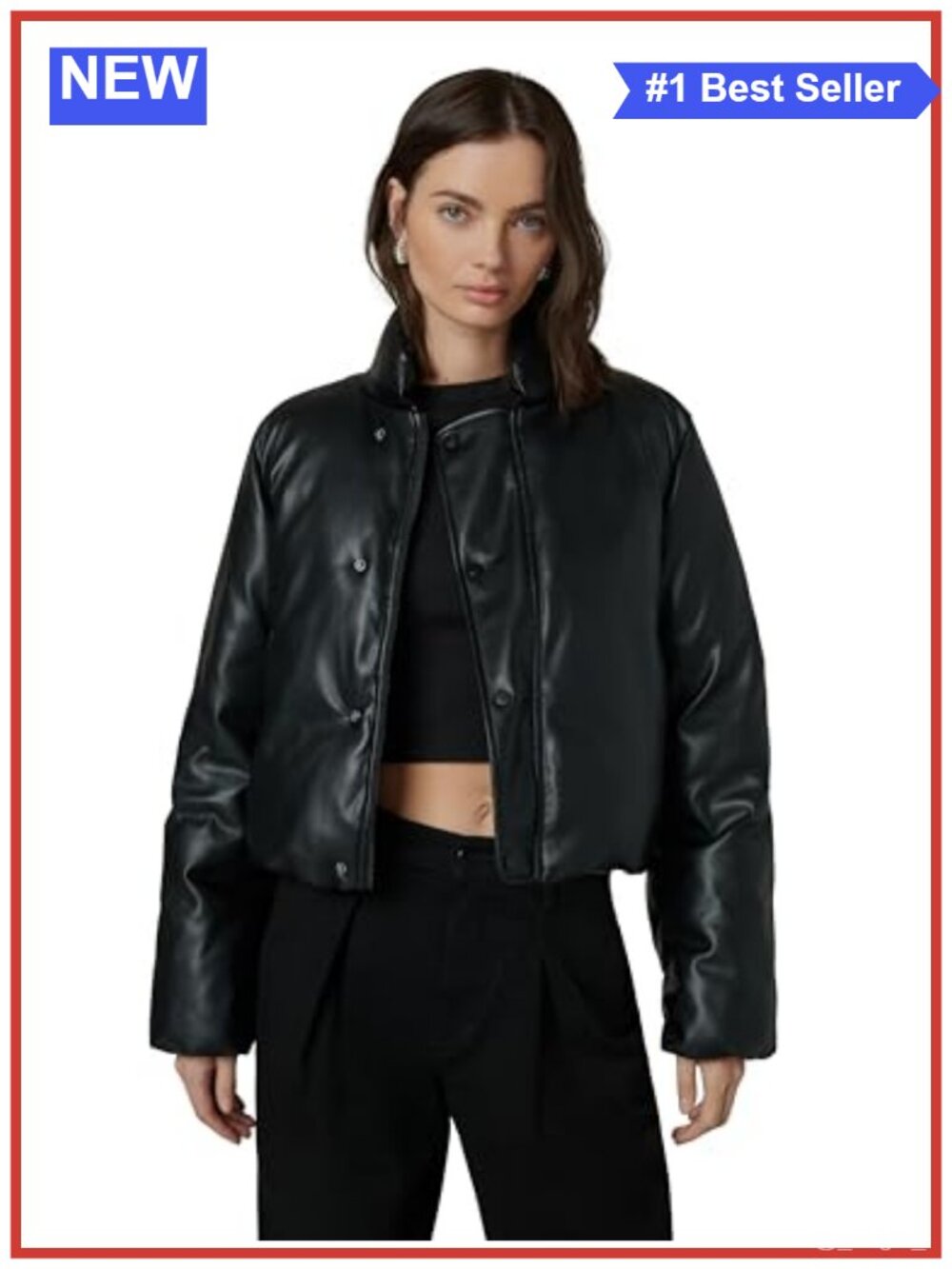 Vegan Leather Bomber Jacket